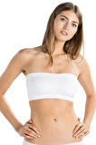 Kadın Beyaz Toparlayıcı Straplez Büstiyer 4002