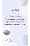 Ay Taşı Kolye - Çelik Zincirli, Doğal Işıltı ve Ruhsal Dengenin Simgesi