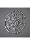 Metatrons Küp Geometri Metal Duvar Dekoru