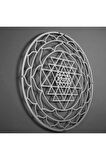Sri Yantra Kutsal Daire Metal Duvar Dekoru