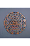 Sri Yantra Kutsal Daire Metal Duvar Dekoru