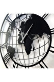 Dünya Haritası Metal Duvar Saati