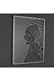 Inci Küpeli Kız Metal Duvar Dekoru (girl With A Pearl Earring By Johannes Vermeer)