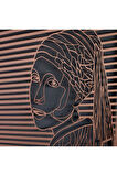 Inci Küpeli Kız Metal Duvar Dekoru (girl With A Pearl Earring By Johannes Vermeer)
