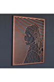 Inci Küpeli Kız Metal Duvar Dekoru (girl With A Pearl Earring By Johannes Vermeer)