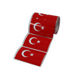 Kuşe Rulo Türk Bayrağı Etiketi 90mm X 60mm 300 Adet
