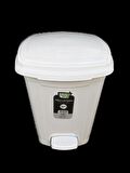 Polytime Pedallı Basmalı Çöp Kutusu Kovası / Çıkarılabilir İç Kovalı / Beyaz / 32 Litre / 47x35x35 Cm.