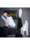 HAKİKİ DERİ YENİ SEZON RAHAT BEYAZ SNEAKER GÜNLÜK ERKEK AYAKKABI ÇG190324