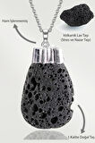 Sertifikalı Tamburlanmış Gerçek Volkanik Lav Taşı Kolye