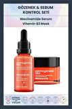 Leke Akne Karşıtı Niasinamid Vegan Serum 30ml + B3 Vitamin Maske Gözenek Sıkılaştırıcı Peeling Set