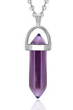 Sertifikalı Çivi Doğal Mor Kristal Kuvars Taşı Kolye