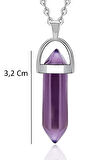 Sertifikalı Çivi Doğal Mor Kristal Kuvars Taşı Kolye