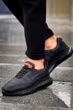 Erkek Siyah Bağcıklı Paraşüt Kumaş Spor Ayakkabı - 179 - CST Sporty Runner 