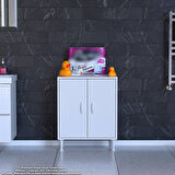 Efil Dolap Dar Alanlar İçin Çok Amaçlı Dolap Çift Kapaklı 3 Göz Raf Dolap 60x75x32,5 cm