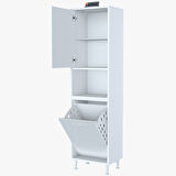 Modilayn NUR SÖKE ŞİLE 50 x 160 x 32,5 cm Çamaşır Hazneli Çok Amaçlı Banyo Dolabı