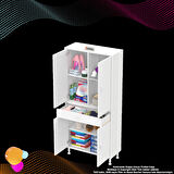 Sare Banyo ve Mutfak Dolabı Çok Amaçlı Dolap  1 Çekmece 4 Kapak 3 Raflı 6 Bölme 85x173x32,5 cm