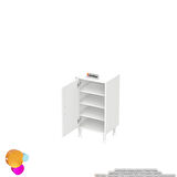 Efil Dolap Dar Alanlar İçin Çok Amaçlı Dolap 1 Kapaklı 4 Göz Raf Dolap 50x75x32,5 cm