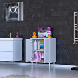 Efil Dolap Dar Alanlar İçin Çok Amaçlı Dolap 2 Kapaklı 2 Göz Raf Dolap 65x75x32,5 cm