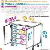 Efil Dolap Dar Alanlar İçin Çok Amaçlı Dolap 2 Kapaklı 4 Göz Raf Dolap 90x75x32,5 cm