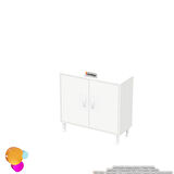 Efil Dolap Dar Alanlar İçin Çok Amaçlı Dolap Çift Kapaklı 2 Göz Raf Dolap 70x75x32,5 cm