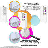 Kayra Banyo ve Mutfak Dolabı Çok Amaçlı Dolap Tek Çekmece 3 Kapak 5 Raf 8 Bölme 65x173x32,5 cm