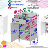 Mira Banyo ve Mutfak Dolabı Çok Amaçlı Dolap Tek Çekmece 1 Kapak 1 Raf 2 Bölme 45x88x32,5 cm