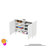 SÖKE 100x75x32,5 cm’ lik Küçük Alanlar İçin Akıllı Çözümler 2 Kapaklı 4 Göz Raf Dolap