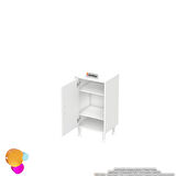 Efil Dolap Dar Alanlar İçin Çok Amaçlı Dolap Tek Kapaklı 3 Göz Raf Dolap 50x75x32,5 cm