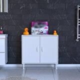 Efil Dolap Dar Alanlar İçin Çok Amaçlı Dolap 2 Kapaklı 2 Göz Raf Dolap 85x75x32,5 cm