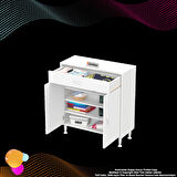 EMİR 70 x 88 x 32,5 cm 1 Çekmece 2 Kapak 3 Raf 4 Bölme Çok Amaçlı Banyo & Mutfak Dolabı