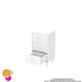 Efil 3'lü Çekmece Banyo Dolabı Çok Amaçlı Çekmecelerle Daha Düzenli 45x75x32,5 cm