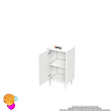 SÖKE Küçük Alanlar İçin Akıllı Çözümler 40x75x32,5 cm’ lik 1 Kapaklı 2 Göz Raf Dolap