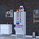 Modilayn YENİ İNCİ 55 x 160 cm Kapaklı Ve Çamaşır Hazneli Banyo & Mutfak Dolabı