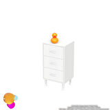 Efil 3'lü Çekmece Banyo Dolabı Çok Amaçlı Çekmecelerle Daha Düzenli 35x75x32,5 cm