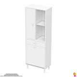 Kayra 1 Çekmece, 1 Göz Sepet, Tek Kapak, 4 Raf Dar Alan Banyo Dolabı 60x173x32,5 cm