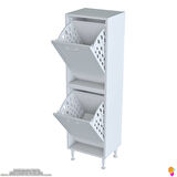 Esil Banyo Kirli Çamaşır Dolabı  Banyo Dolabı  35 cm 4 Bölme Saklayıcı  Sepetli Dolap 35x138x325 cm