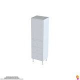 İLKİM 50 x 138 x 32,5 cm' lik Kapak İçi Çift Raflı ve 3 Çekmeceli Düzen Harikası Dolap