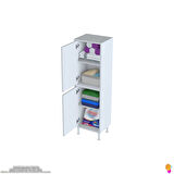 Elmas  Çok Amaçlı Dolap 35 cm 4 Kapak 4 Bölmeli Banyo Mutfak Dolabı 35x138x32,5 cm