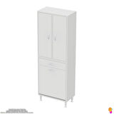 YENİ AFRA 60x173x32,5 cm' lik 1 Çekmece, 1 Göz Sepet, 2 Kapak, 4 Raf Dar Alan Banyo Dolabı