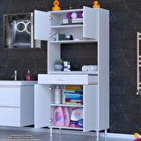 Azra Mutfak Ve Banyo Dolabı Tek Çekmece 4 kapak ve 5 raflı Çok Amaçlı Dolap 85x173x32,5 cm