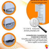 NUR SÖKE ŞİLE 50x160x32,5 cm ÇAMAŞIR SEPETLİ BANYO DOLABI