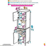 Azra Mutfak Ve Banyo Dolabı Tek Çekmece 2 kapak ve 6 raflı Çok Amaçlı Dolap 45x173x32,5 cm