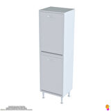 Esil Banyo Kirli Çamaşır Dolabı  Banyo Dolabı  50 cm 4 Bölme Saklayıcı  Sepetli Dolap 50x138x325 cm