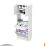 Azra Tek Çekmece 1 Göz Sepetli ve 3 Raf Banyo Ve Mutfak Dolabı Çok Amaçlı Dolap 60x173x32,5 cm