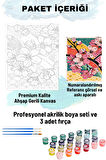 Sayılarla Boyama Seti Numaralı Tuval Fırça Boya 40x50 Cm - CHERRYBOOM