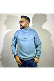 Yarım Fermuarlı Oversize Erkek Sweatshirt