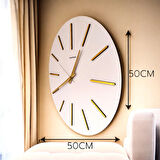 50X50 cm Kabartmalı Aynalı Pleksi Duvar Saati - Quartz Mekizma, Şık ve Modern Ahşap Tasarım