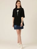 DE'CHARME Baskılı T-shirt - Siyah