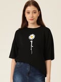 DE'CHARME Baskılı T-shirt - Siyah