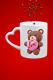 Teddy Bear Love Ayıcık Baskılı Hediye Kalp Kupa Bardak Porselen Çay Kahve Fincanı